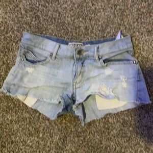 roxy brand light blue denim shorts